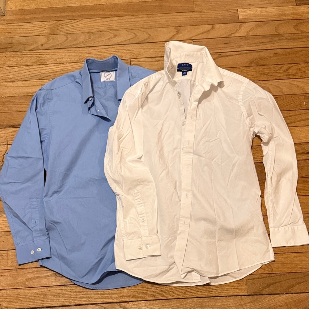 Bespoke Blue and White Dress Shirts for Men